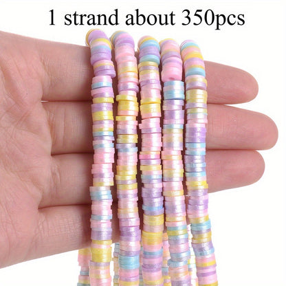 1 Strand 6mm AB Shiny Heishi Clay Beads