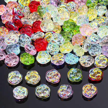 AB Rose Lampwork Beads
