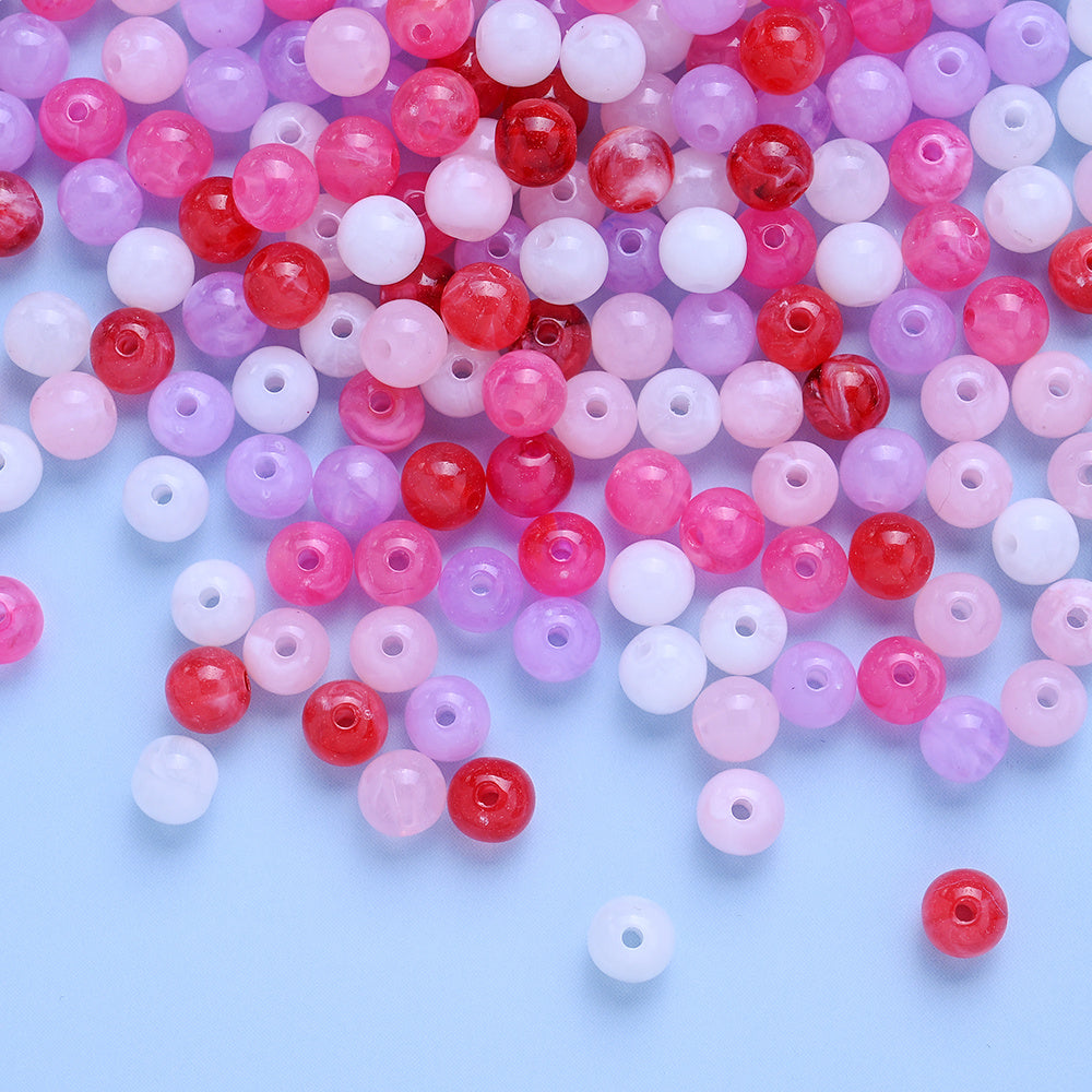 8mm Gradient Fine Line Acrylic Round Beads