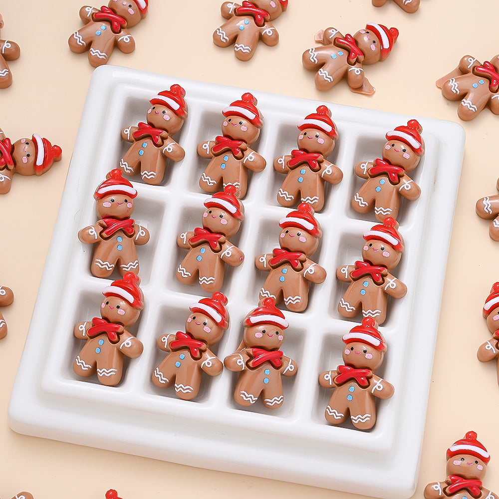 17x18mm Christmas Snowman Resin Patch Beads