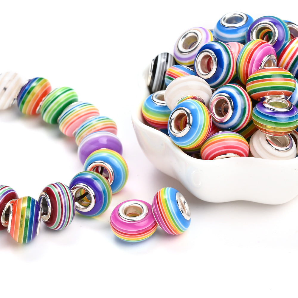 Shiny Galaxy Dreamy Crack Resin Spacer Beads