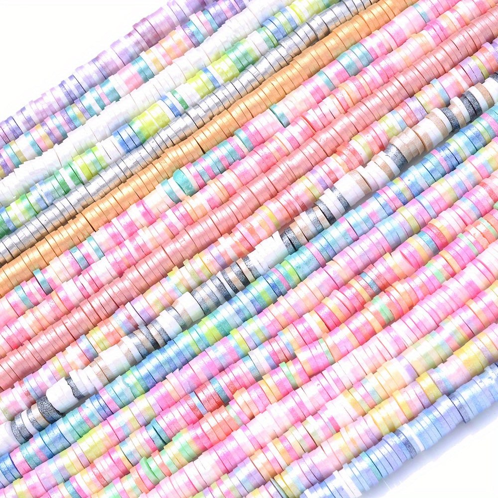 1 Strand 6mm AB Shiny Heishi Clay Beads