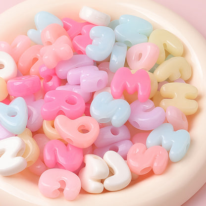 Cream Macaron Acrylic Letter Beads