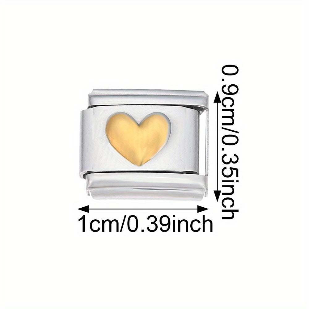 1pc 9x10mm Golden Stainless Steel Number Bead
