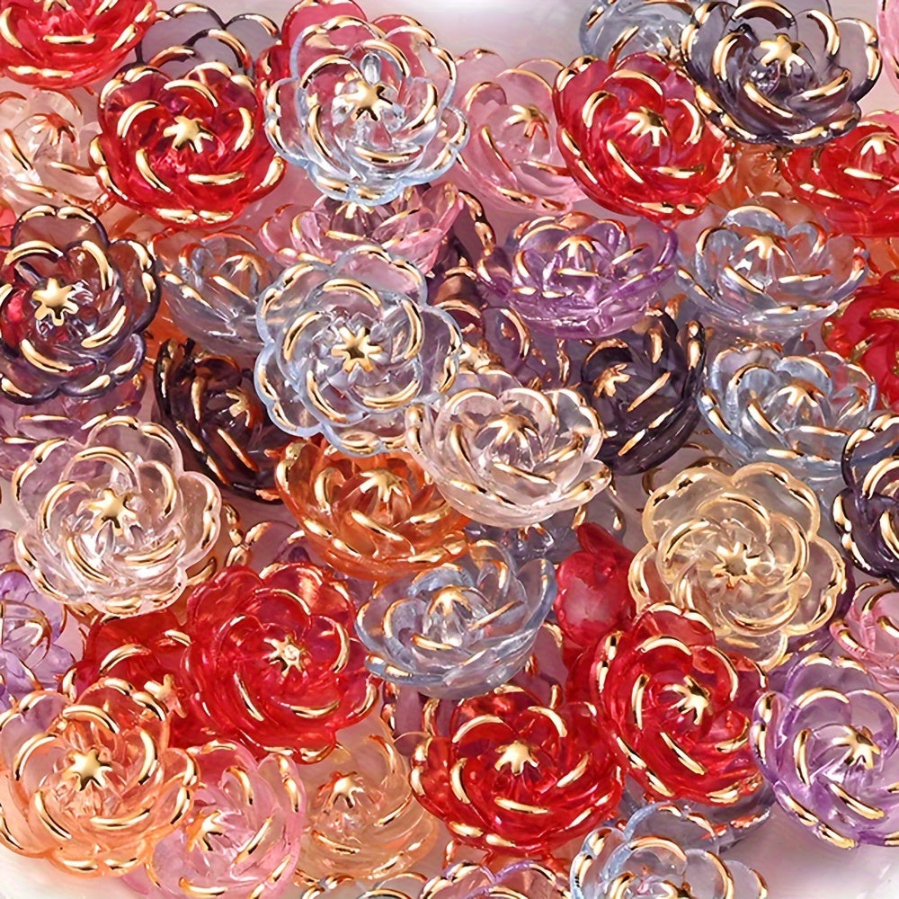 CCB Imitation Metal Plastic Flower Bead Caps