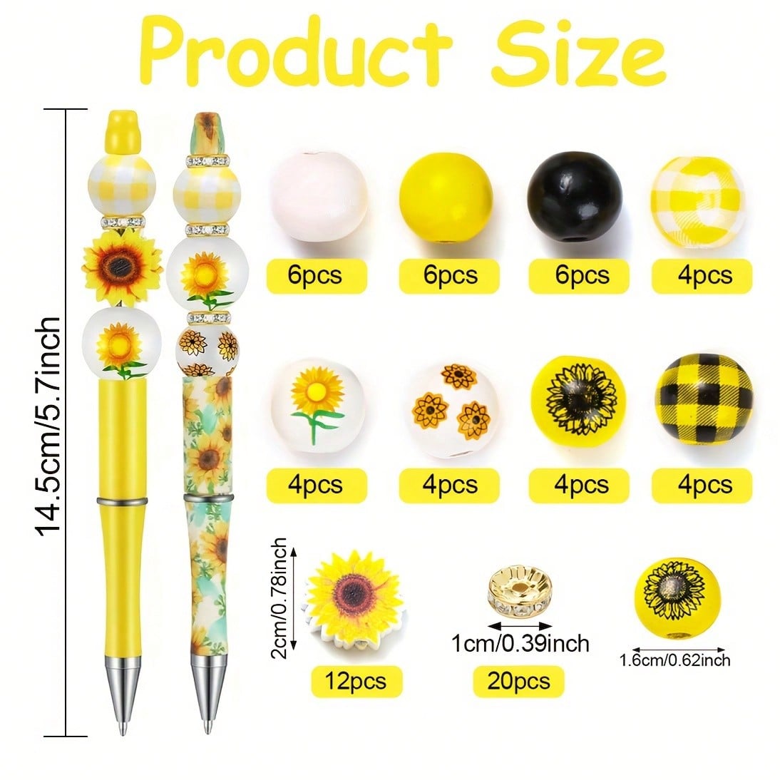 76pcs Sunflower Shape Bead Set