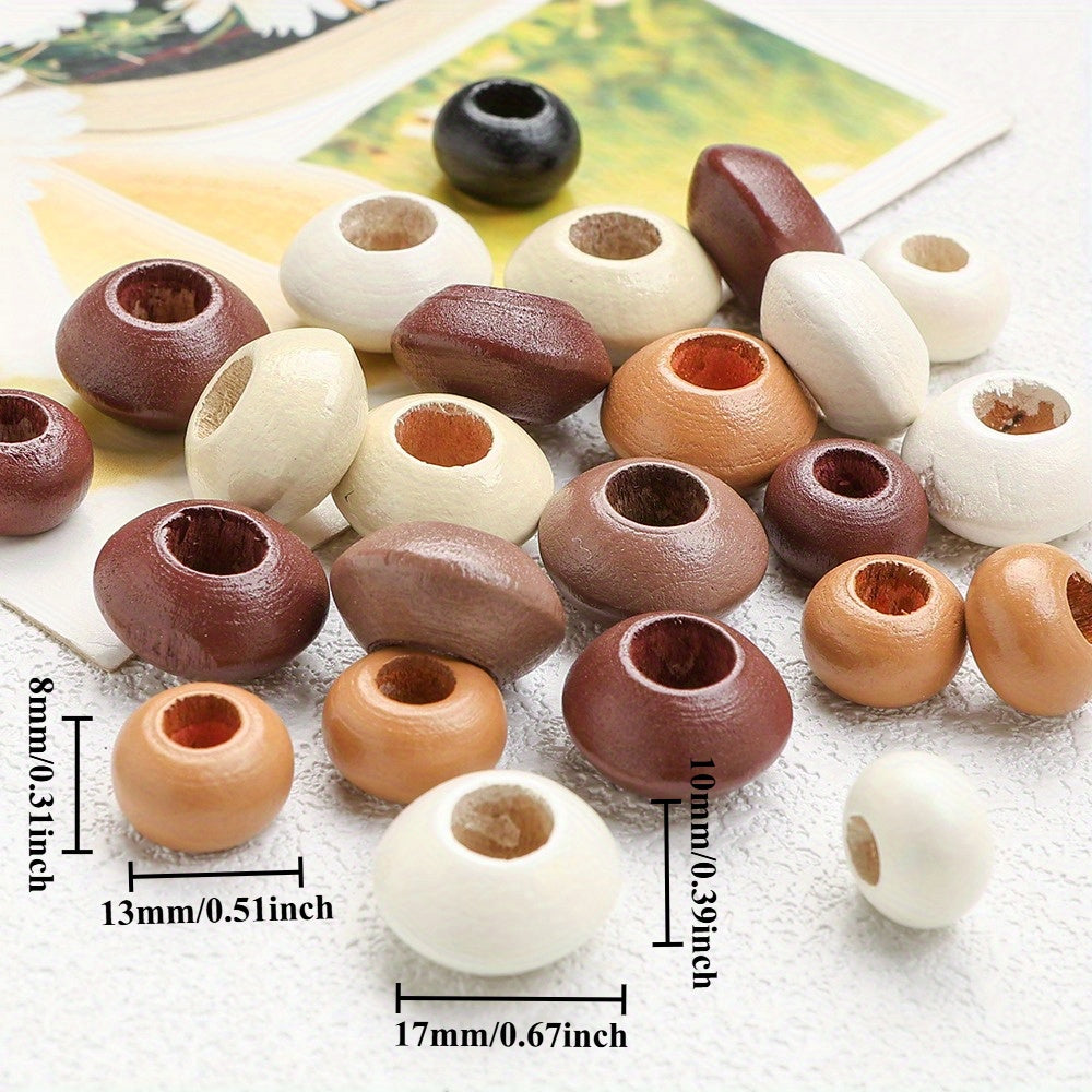 30/50pcs 8x13mm / 10x17mm Flat Round Wooden Beads