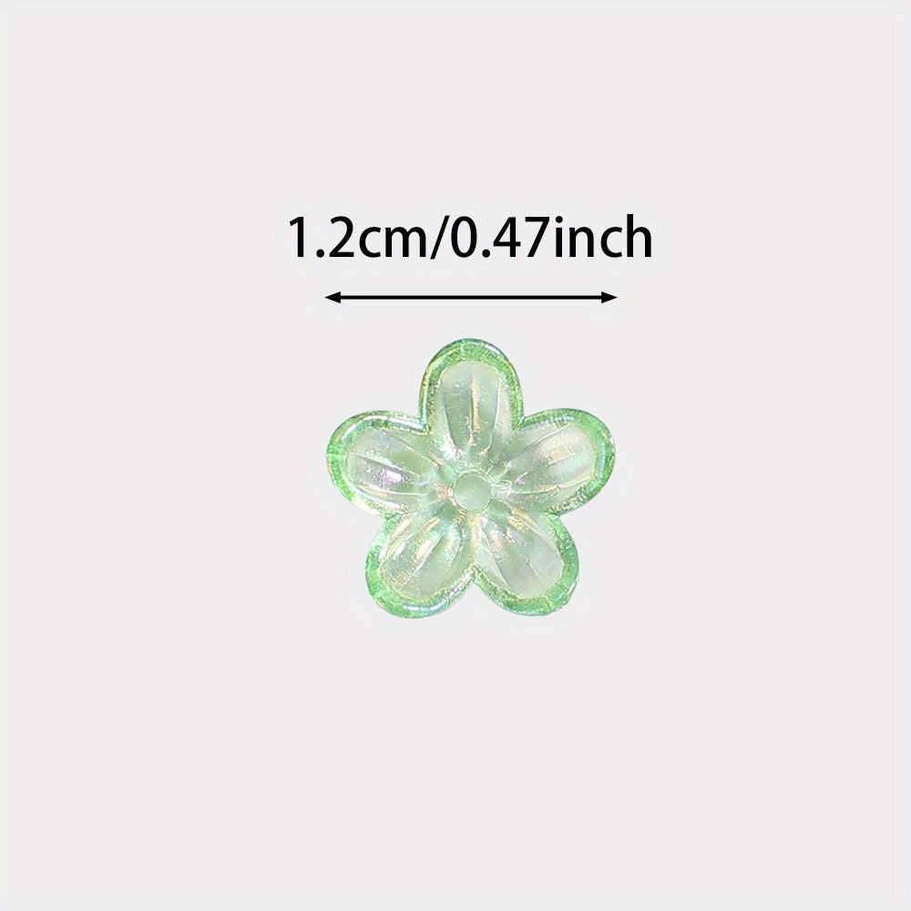 200pcs 12mm UV Color Flower Acrylic Beads