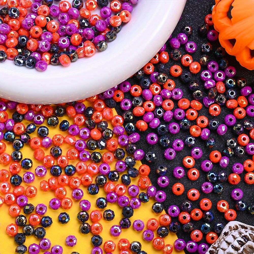 500pcs 6mm Halloween Faceted Acrylic Rondelle Beads