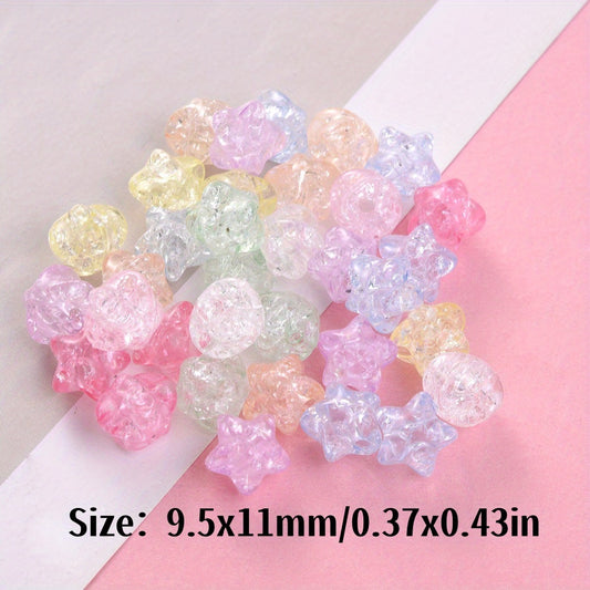 50pcs 11mm Crackle Star Acrylic Beads