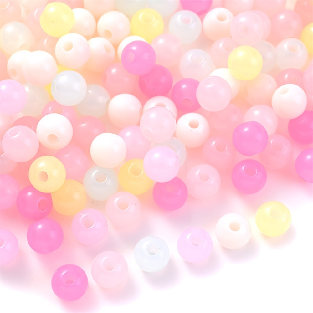Colorful Mix Style Acrylic Gradient Round Spacer Beads