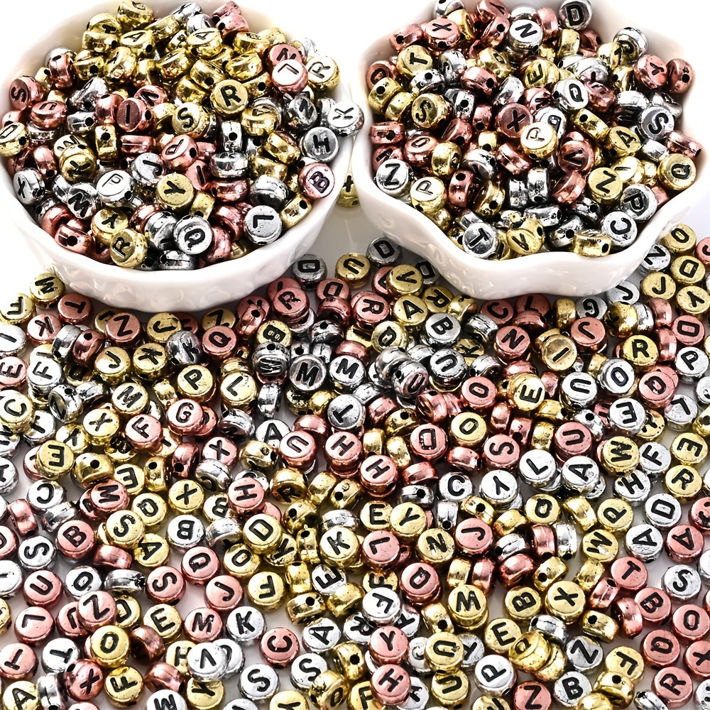 100pcs Acrylic Oblate Plate Spacer Beads