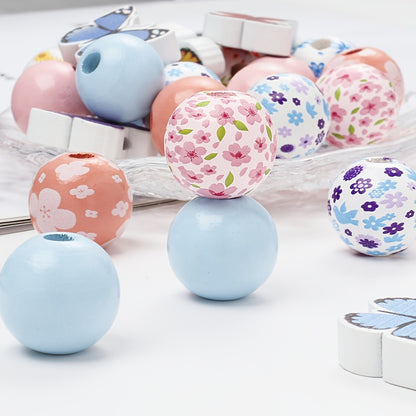 Bloom Flower Rubber Print Silicone Focal Beads