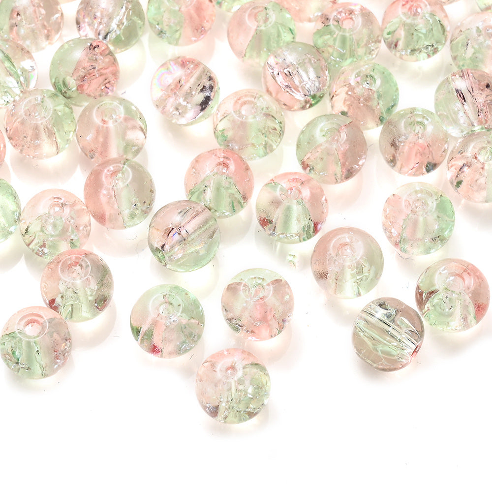 Gradient Crackle Glass Spacer Beads