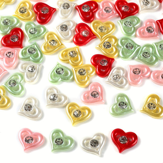 20pcs Colorful Heart Plastic Patches