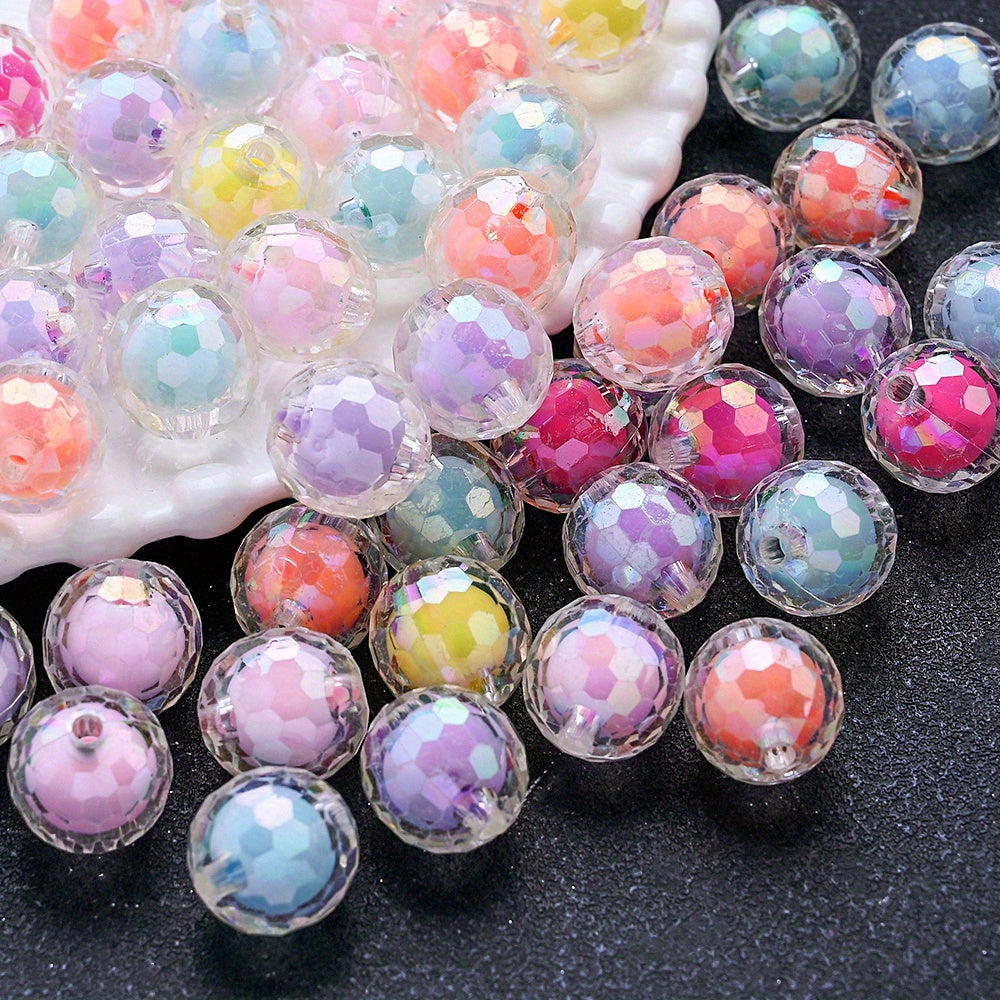 16mm AB Color Faceted Acrylic Round Beads