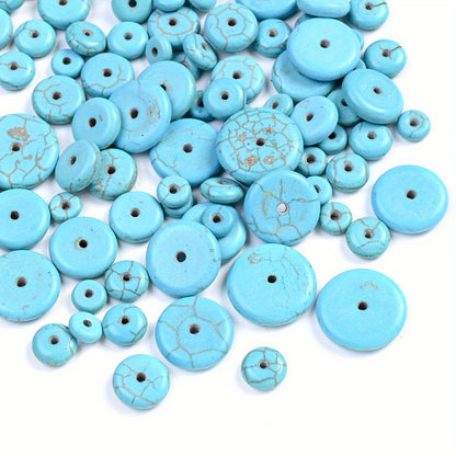 Turquoise Flat Round Lentil Stone Beads