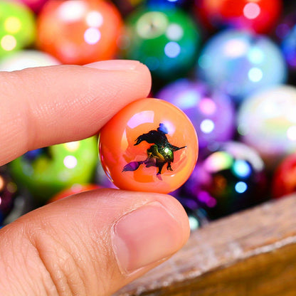 16mm Halloween Witch Print Acrylic Beads