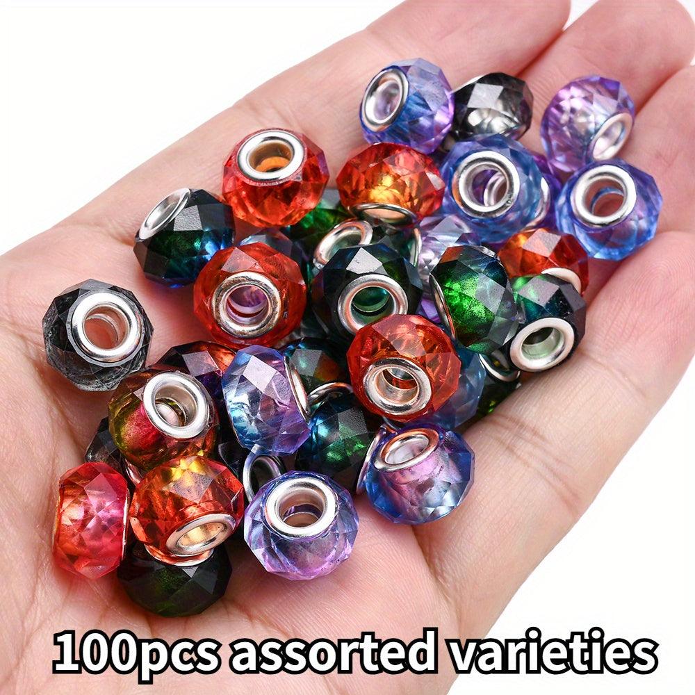 AB Multicolor Square Dice Acrylic Spacer Beads