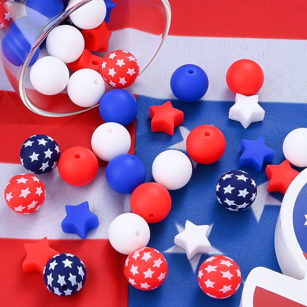 Patriotic Silicone Bead Mix