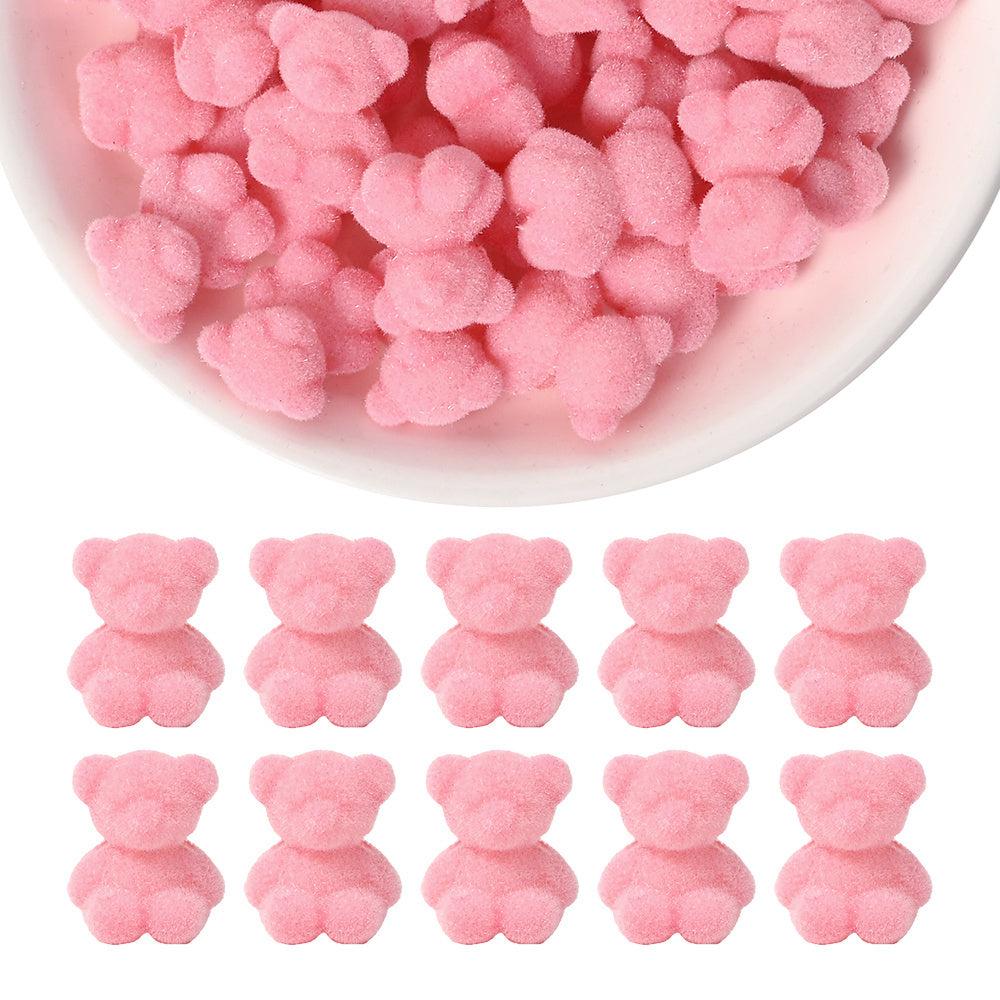 Resin Flocked Bowknot Beads