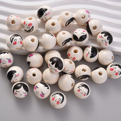 10pcs 18x20mm Mixed Wood Expression Spacer Beads