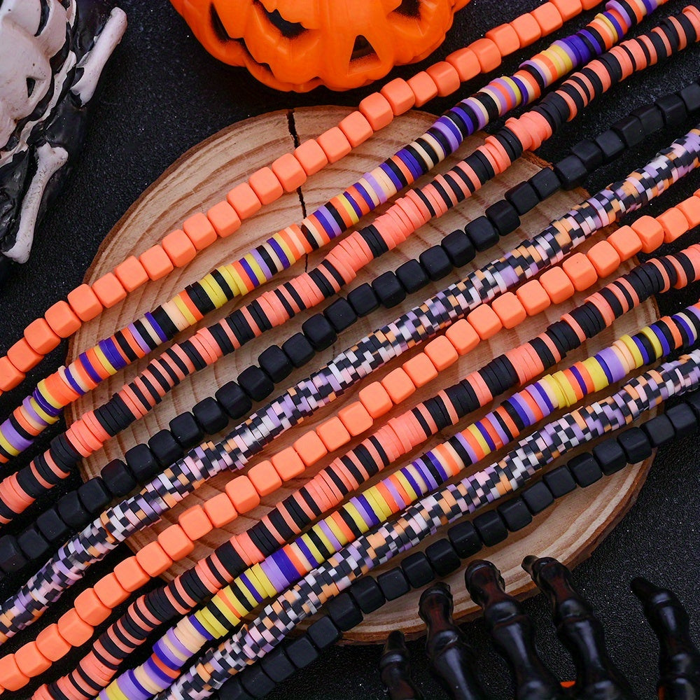 Halloween Flat Round Polymer Clay Beads