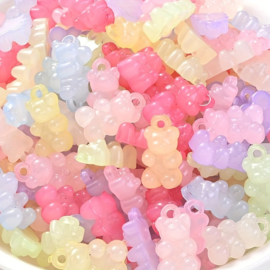 30pcs Candy Color Animal Bear Charms