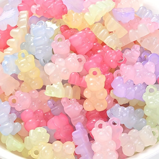 30pcs Candy Color Animal Bear Charms