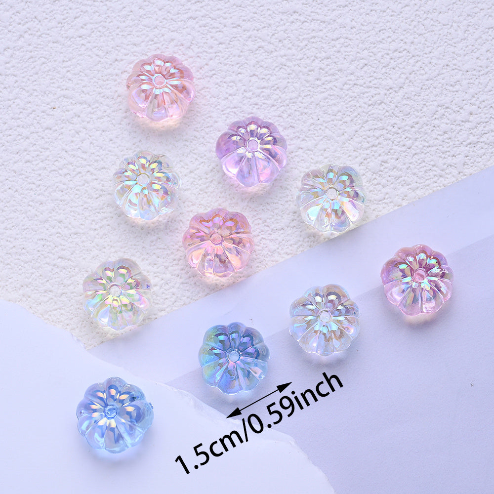 15mm UV Coated Pumpkin Acrylic Beads