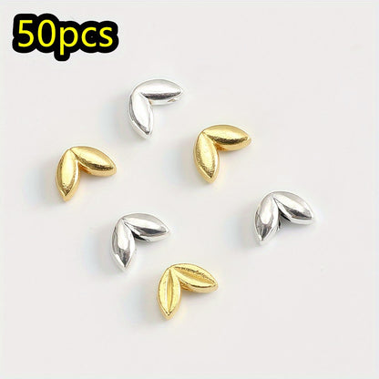 50pcs/set 5x7mm Wheat Ear Zinc Alloy Beads