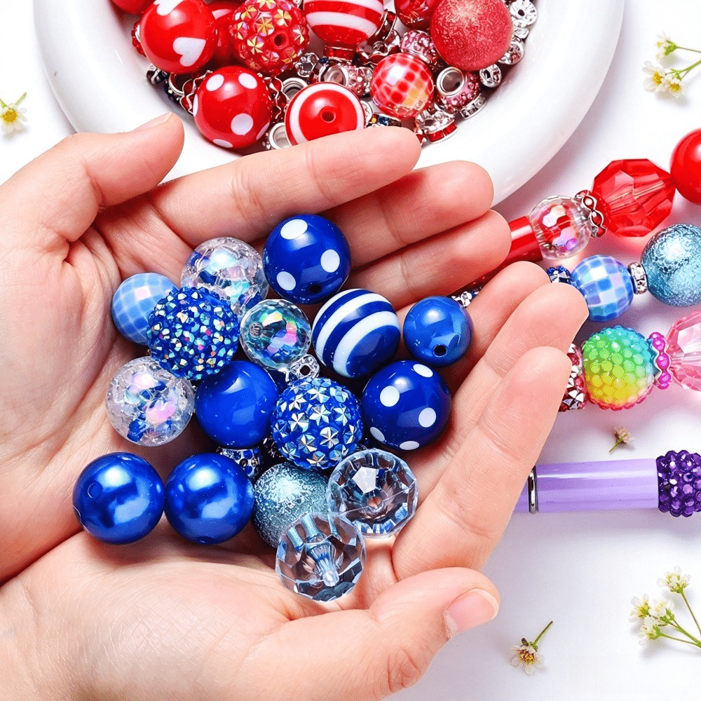80pcs Acrylic High Gloss Rhinestone Beads Set