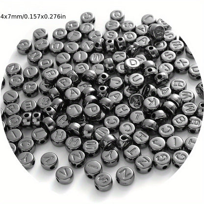 100pcs Round CCB Letter Beads