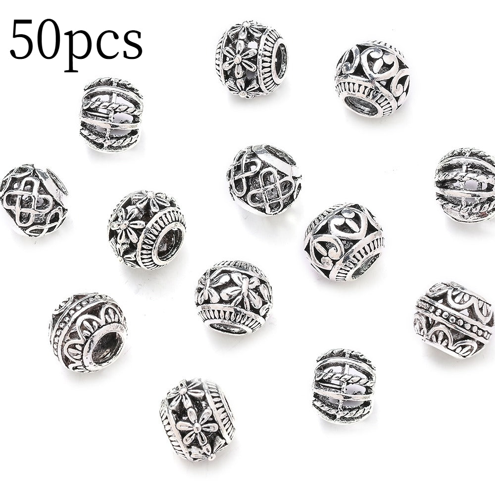 Vintage Hollow Heart Flower Spacer Beads
