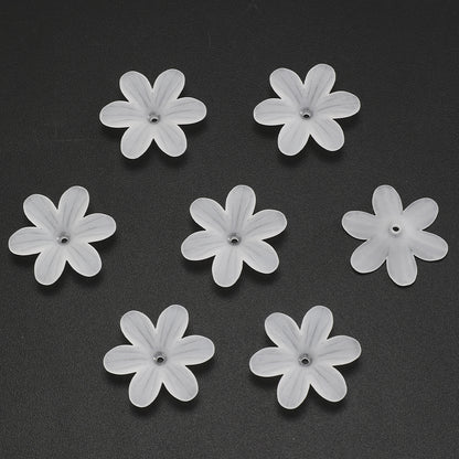 23×26mm Frosted White Flower Acrylic Beads
