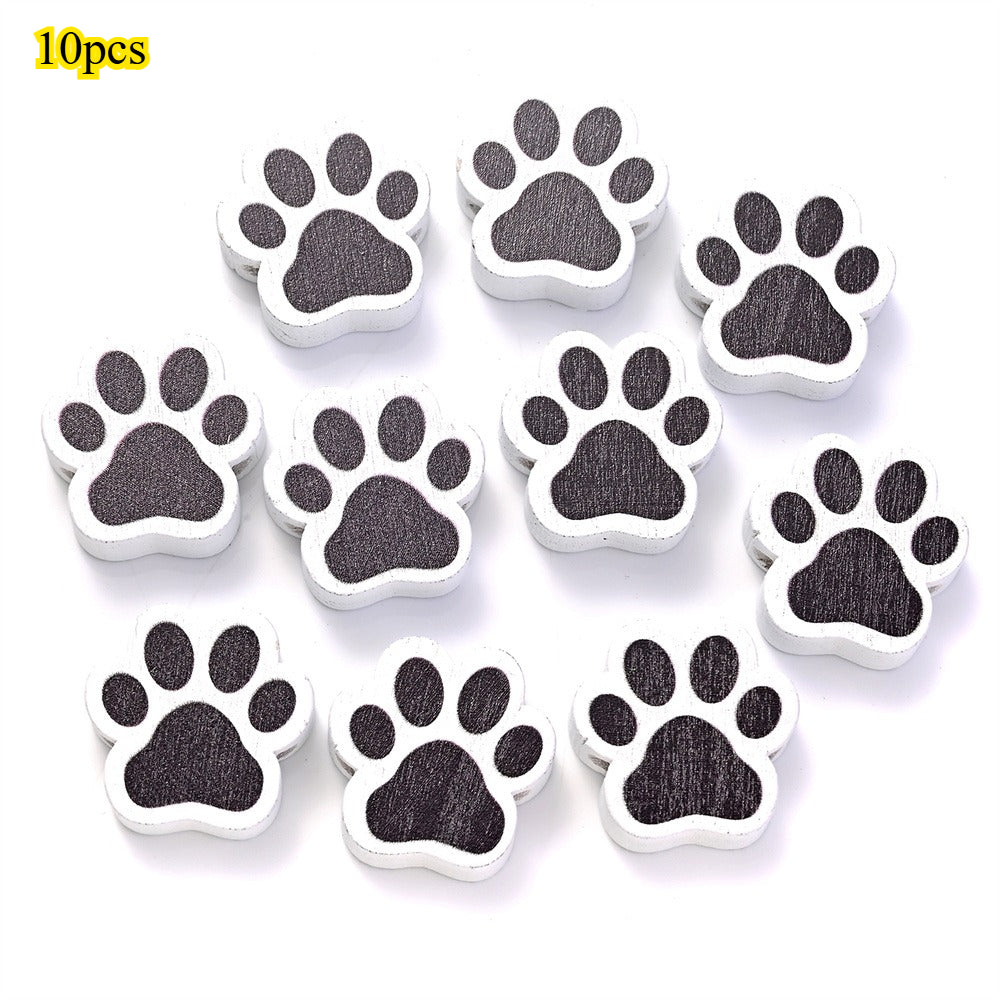 Dog-Themed Wooden Beads