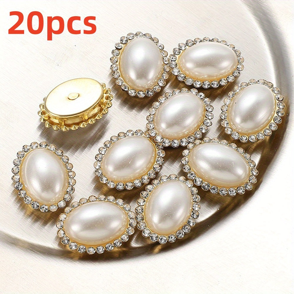 White Heart Oval Acrylic Pearl Beads