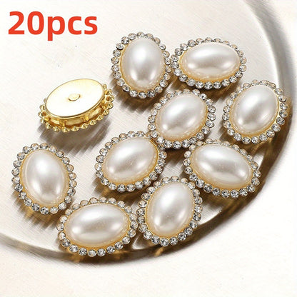 White Heart Oval Acrylic Pearl Beads