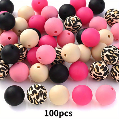 15mm Leopard Butterfly Sunflower Silicone Print Focal Beads