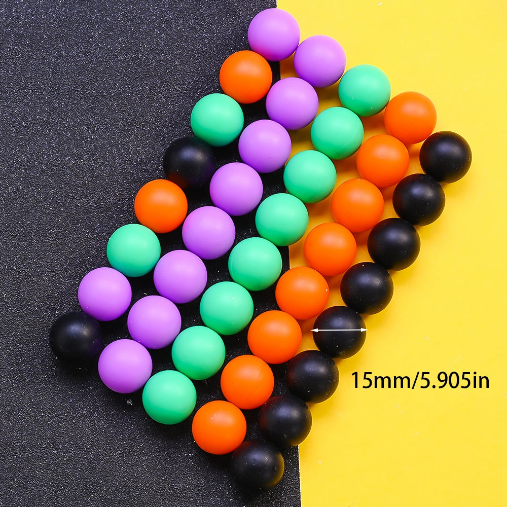 15mm Halloween Round Silicone Beads