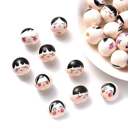 10pcs 18x20mm Mixed Wood Expression Spacer Beads