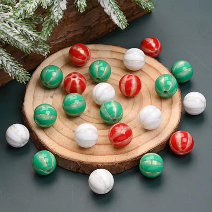 16mm 3D Christmas Pumpkin Acrylic Beads, 10pcs