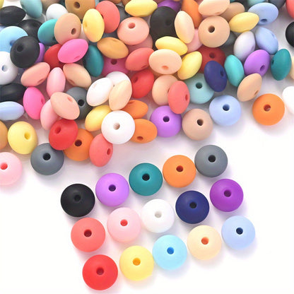Assorted Silicone Lentil Abacus Focal Beads