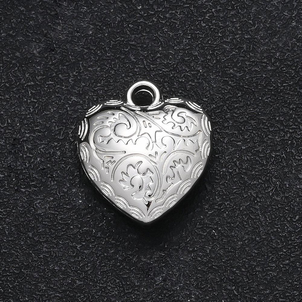 Textured Heart Pendant Beads