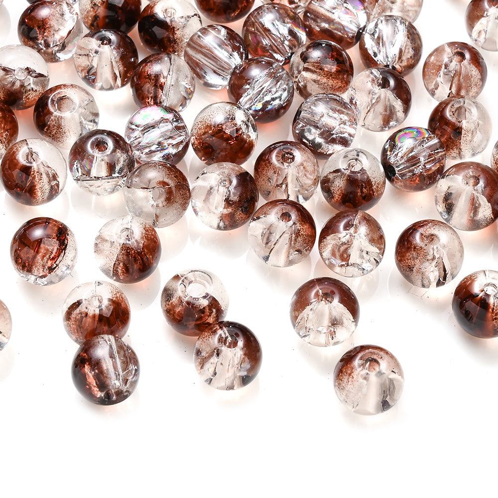 Gradient Crackle Glass Spacer Beads