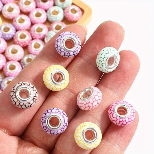 20pcs 8x14mm Marble Print Acrylic Spacer Beads