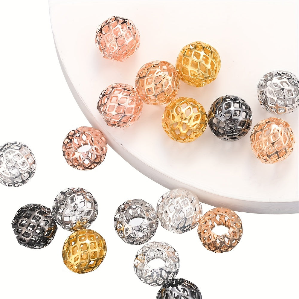 Hollow Round Alloy Spacer Beads