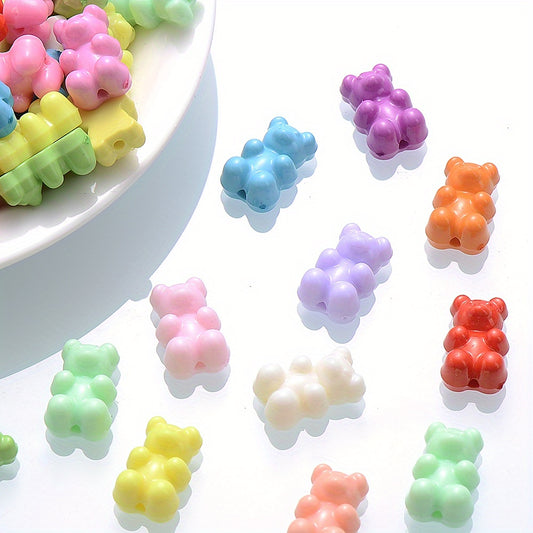 200pcs 11x18mm Macaron Mix Acrylic Bear Beads