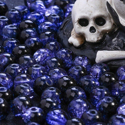 8/10mm Halloween Crack Glazed Beads