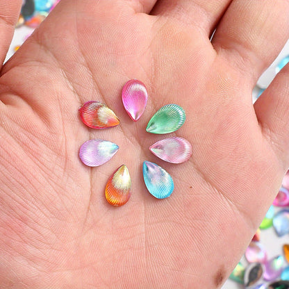 500pcs 8x12mm Waterdrop Resin Flatback Beads